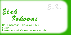 elek kokovai business card